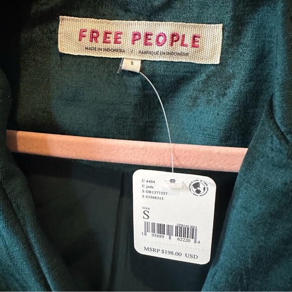 Free People Ashby velvet blazer - jade green NWT - Picture 5 of 9